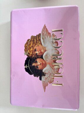 Fiorucci Vintage 1980s Pink Cherub Angels Metal Tin Box Italy New Wave
